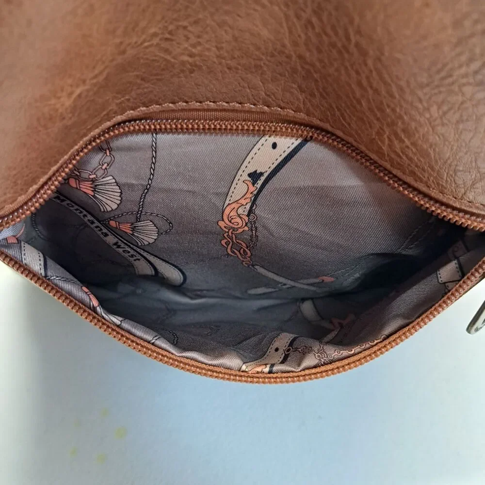 Montana West Hobo Vegan Leather Top Handle Shoulder Bag - Picture 7 of 13